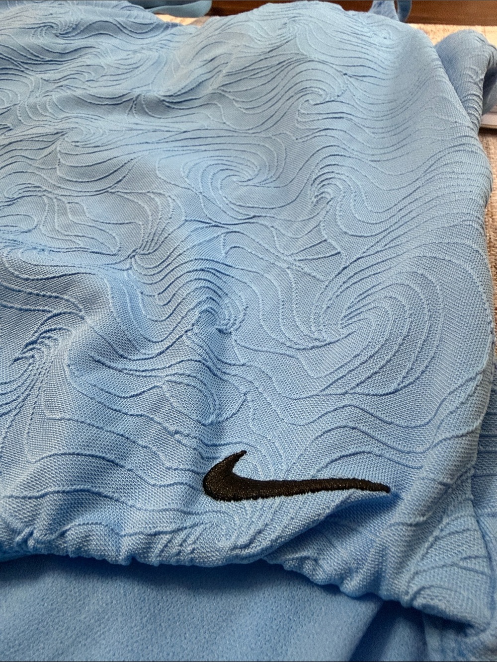 Nike Women’s Sky Blue Textured One-Piece Swimsuit - Picture 7 of 12